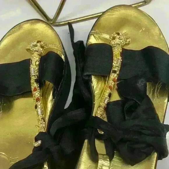 Black Platform sandal with rhinestones - Picture 5 of 7